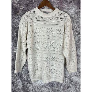 American Basics Sweater Women's Small Knit Vintage Acrylic Fair Isle Oversized